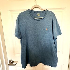 Polo Ralph Lauren Shirt Mens XL  Short Sleeve Casual Blue Custom Slim Fit Pony